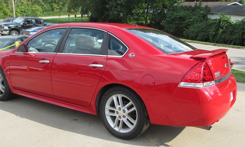 red Impala fixed rear damage after